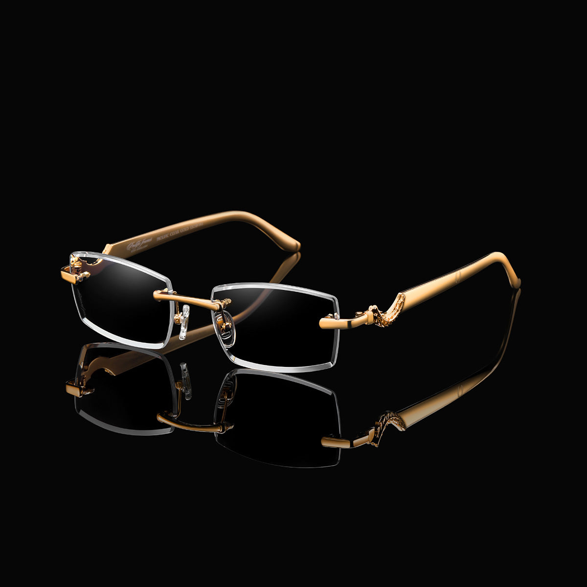 Luxury Highroller Stylish Gold and Red Rimless Glasses LF Rimless Class V - Red Fade – Lux Frames main image 3