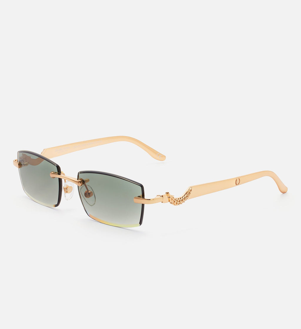 Luxe Jaguar Temple Rimless Sunglasses